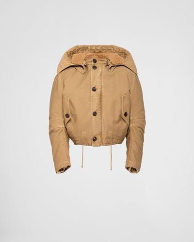 Prada Cotton Bomber Jacket - Natural