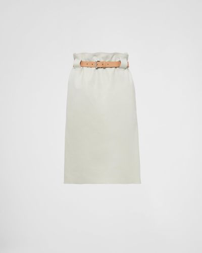 Prada Leather Skirt - White