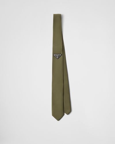 Prada Cravate En Gabardine Re-Nylon - Blanc