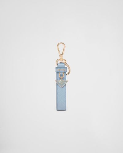Prada Porte-clés En Cuir Saffiano - Bleu