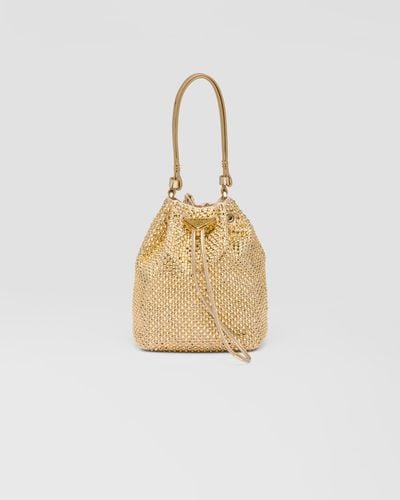 Prada Satin Mini-Bag With Crystals - Metallic