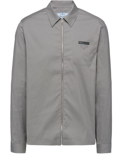 Prada Stretch Cotton Shirt - Grey