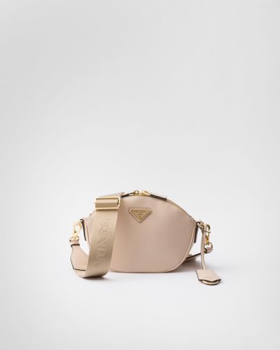 Prada Leather Mini Shoulder Bag - Natural