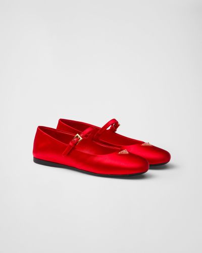 Prada Satin Ballerina Flat - Red