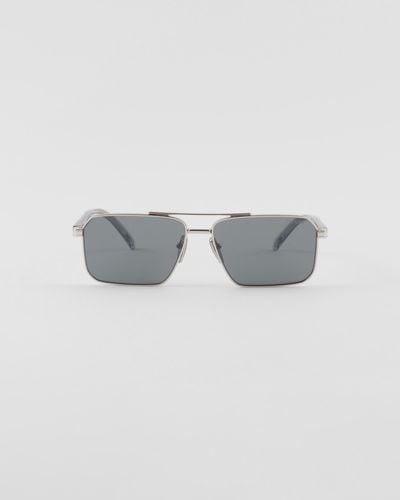Prada Sonnenbrille Mit Logo - Grau