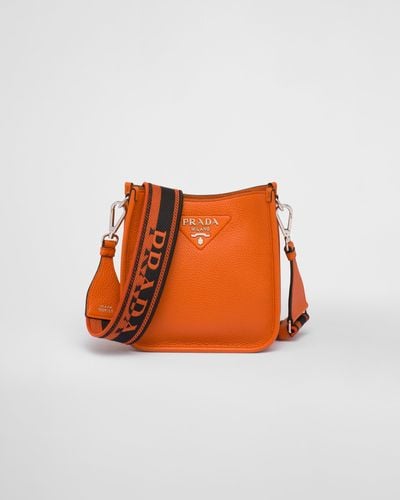 Prada Leather Mini Shoulder Bag - Orange