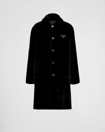 Prada Shearling Coat - Black