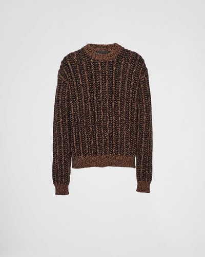 Prada Wool And Cashmere Crew-neck Sweater - Brown