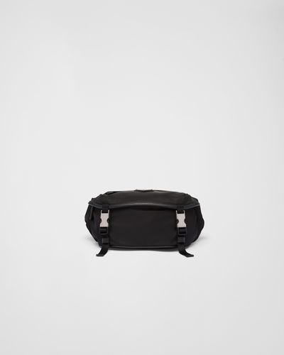Prada Re-nylon And Saffiano Leather Shoulder Bag - Black