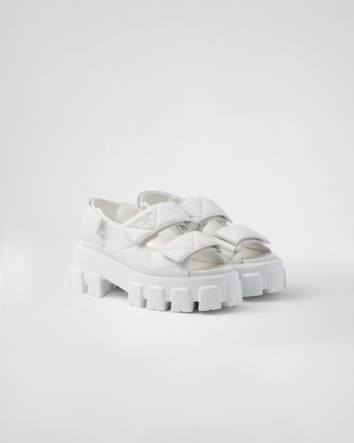 Prada Monolith Nappa Leather Sandals - White