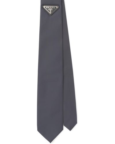 Prada Cravate En Gabardine Re-nylon - Bleu
