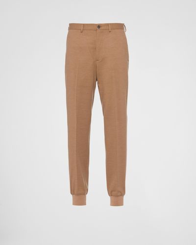 Prada Wool Joggers - Natural