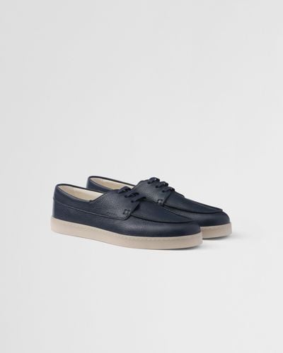 Prada Leather Lace-Up Shoes - Blue