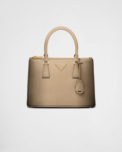 Prada Medium Galleria Ombré Saffiano Leather Bag - Natural