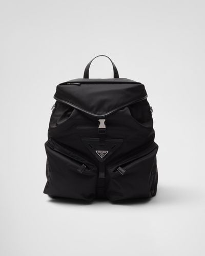 Prada Re-Nylon And Leather Backpack - Black