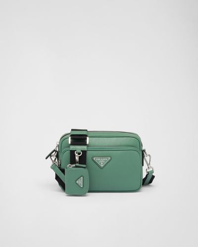 Prada Saffiano Leather Shoulder Bag - Green