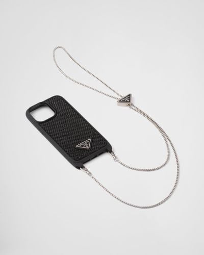 Prada Cover For Iphone 14 Pro - Metallic