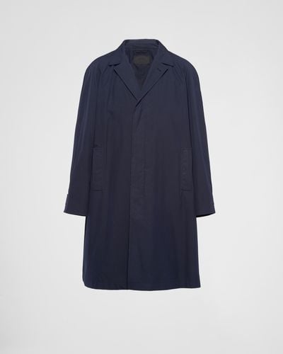 Prada Cotton-Blend Overcoat - Blue