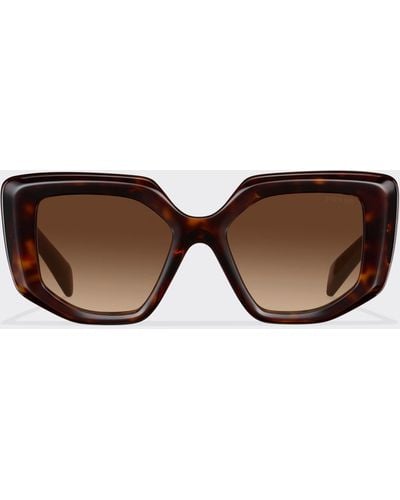 Prada Sunglasses With Triangle Logo - Brown