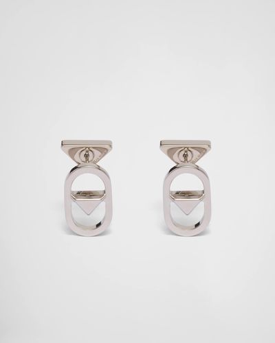 Prada Metal Earrings - White