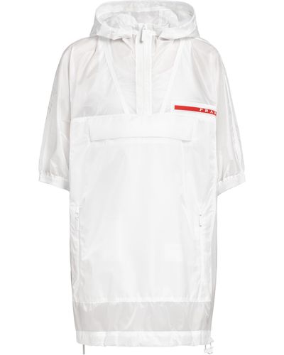 Prada Ripstop Hooded Raincoat - White