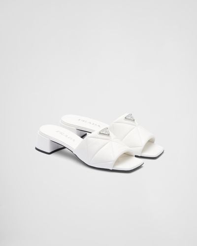 Prada Quilted Nappa Leather Slides - White