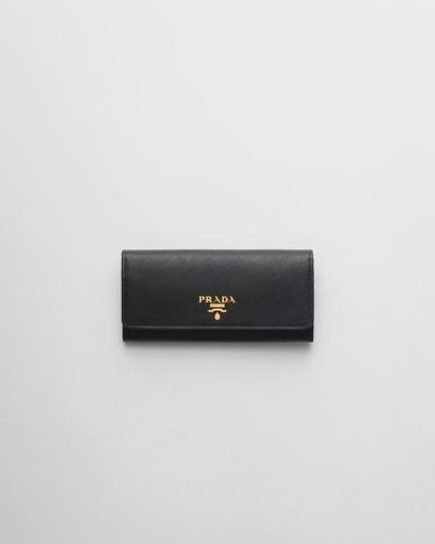 Prada Large Saffiano Leather Wallet - White