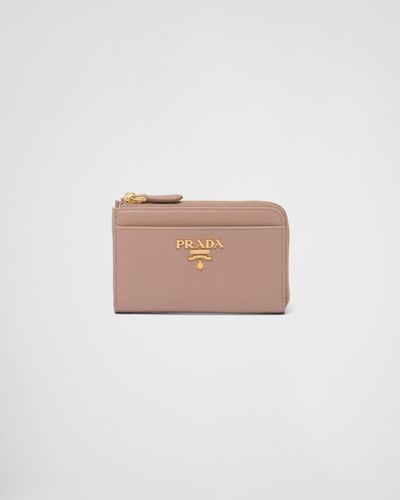 Prada Saffiano Leather Keychain - Brown
