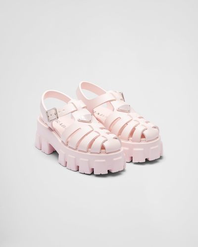 Prada Monolith Foam Rubber Sandals - Pink