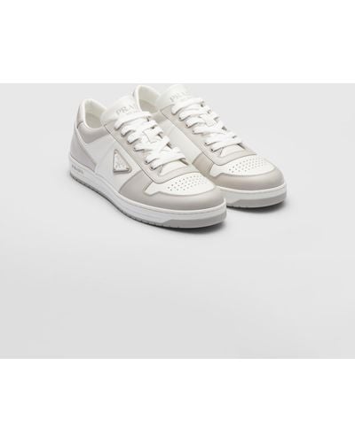 Prada Downtown Logo Leather Low-top Sneakers - White
