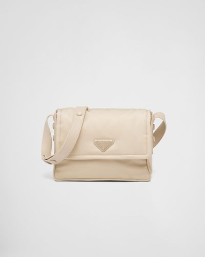 Prada Small Padded Re-Nylon Shoulder Bag - Natural