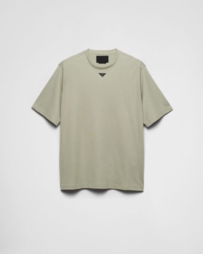 Prada T-Shirt Aus Baumwolle - Grau