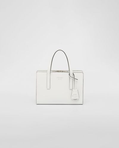 Prada Re-edition 1995 Brushed-leather Mini Handbag - White