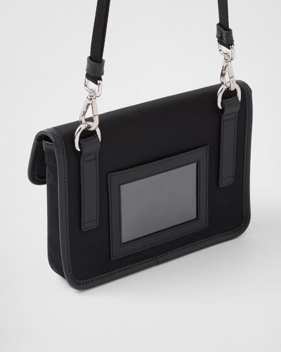 PRADA Re-Nylon Tessuto Saffiano Smartphone Case Crossbody Black 1285486