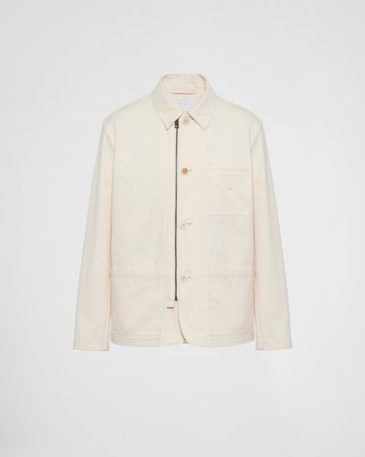 Prada Cotton Blouson Jacket - Natural
