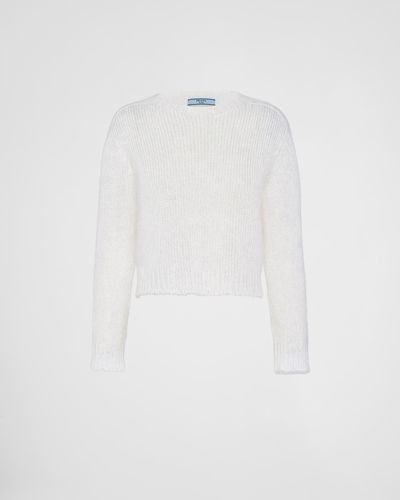 Prada Mohair Crew-Neck Jumper - White