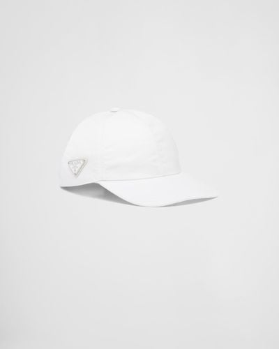 Prada Cappello Da Baseball In Re-nylon - Bianco