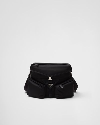 Prada Re-Nylon And Leather Shoulder Bag - Black