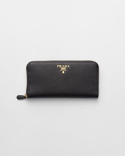 Prada Large Saffiano Leather Wallet - Black