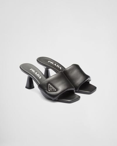Prada Soft Padded Nappa Sandals - Black