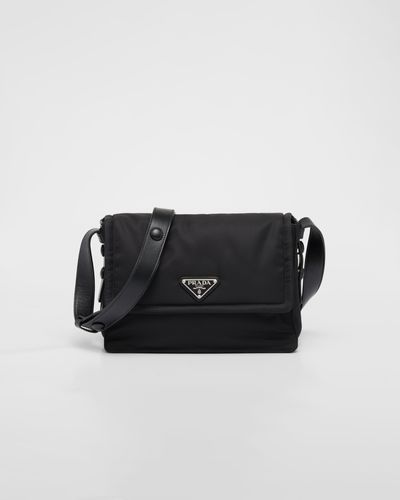 Prada Small Padded Re-Nylon Shoulder Bag - Black