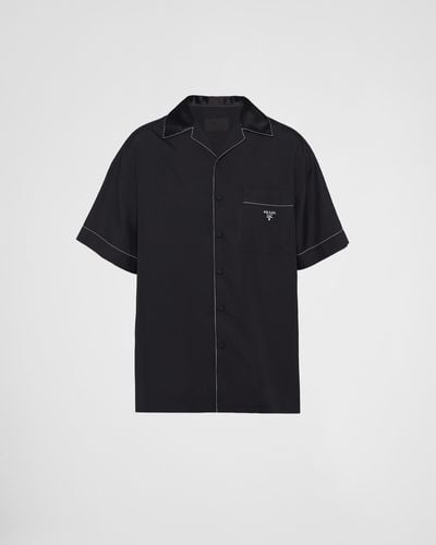 Prada Short-sleeved Silk Shirt - Blue