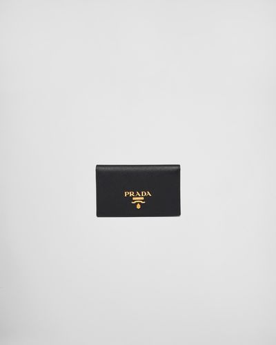 Prada Saffiano Leather Card Holder - White