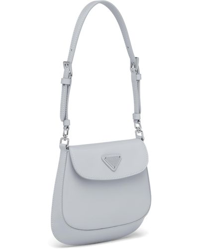 Prada Cleo Brushed Leather Mini Bag - White