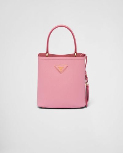 Prada Small Saffiano Leather Panier Bag - Pink