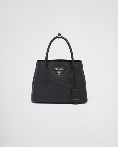 Prada Double Leather Mini-Bag - Black