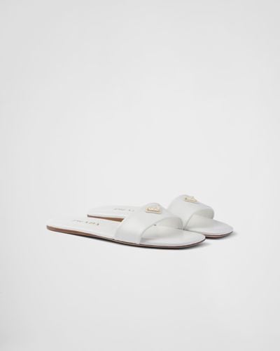 Prada Leather Slides - White