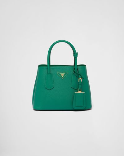 Prada Double Saffiano Leather Mini Bag - Green