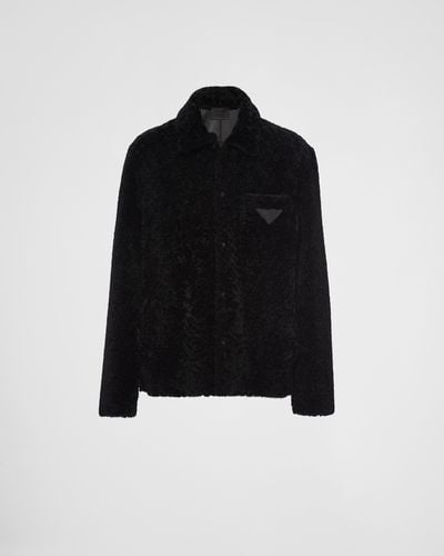 Prada Shearling Blouson Jacket - Black