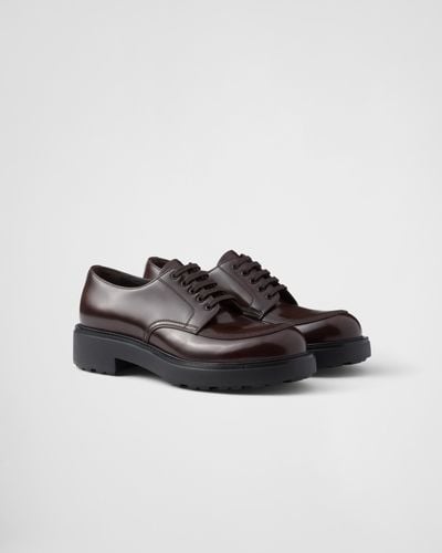 Prada Brushed Leather Derby Shoes - Multicolor